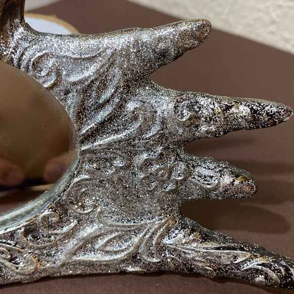 Rustic 8” Hand Crafted Antler Mirror Decoration Or Hanging Ornament - Picture 2 of 7